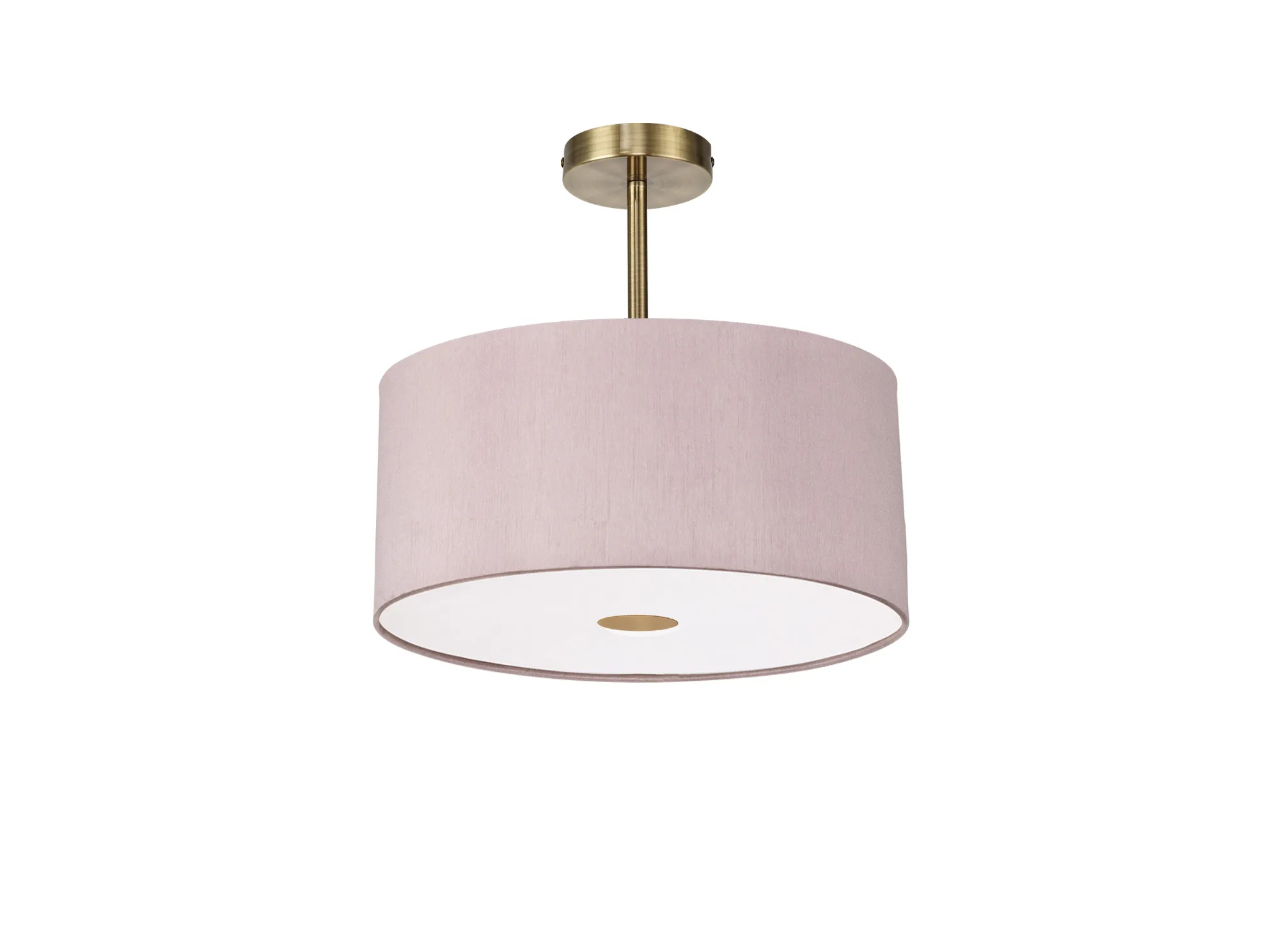 Baymont 40cm Semi Flush 1 Light Antique Brass, Taupe/Halo Gold, Frosted Diffuser DK0177  Deco Baymont AB TA